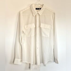 White Long Sleeve Ivory Blouse